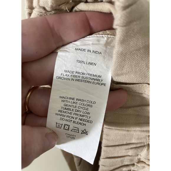Quince European Linen Wide Leg Pants Size XS Beige Beachy Resort Quiet Luxury - Picture 3 of 8